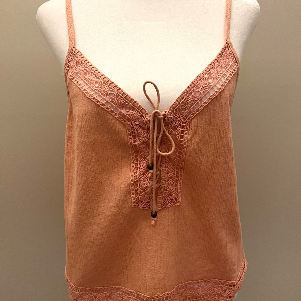 Arnhem Lace Detail Coral Camisole